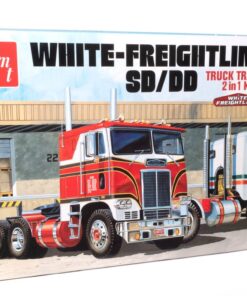 AMT White Freightliner 2-in-1 SD-DD Cabover Tractor (75th Anniversary) 1:25 Scale Model Kit